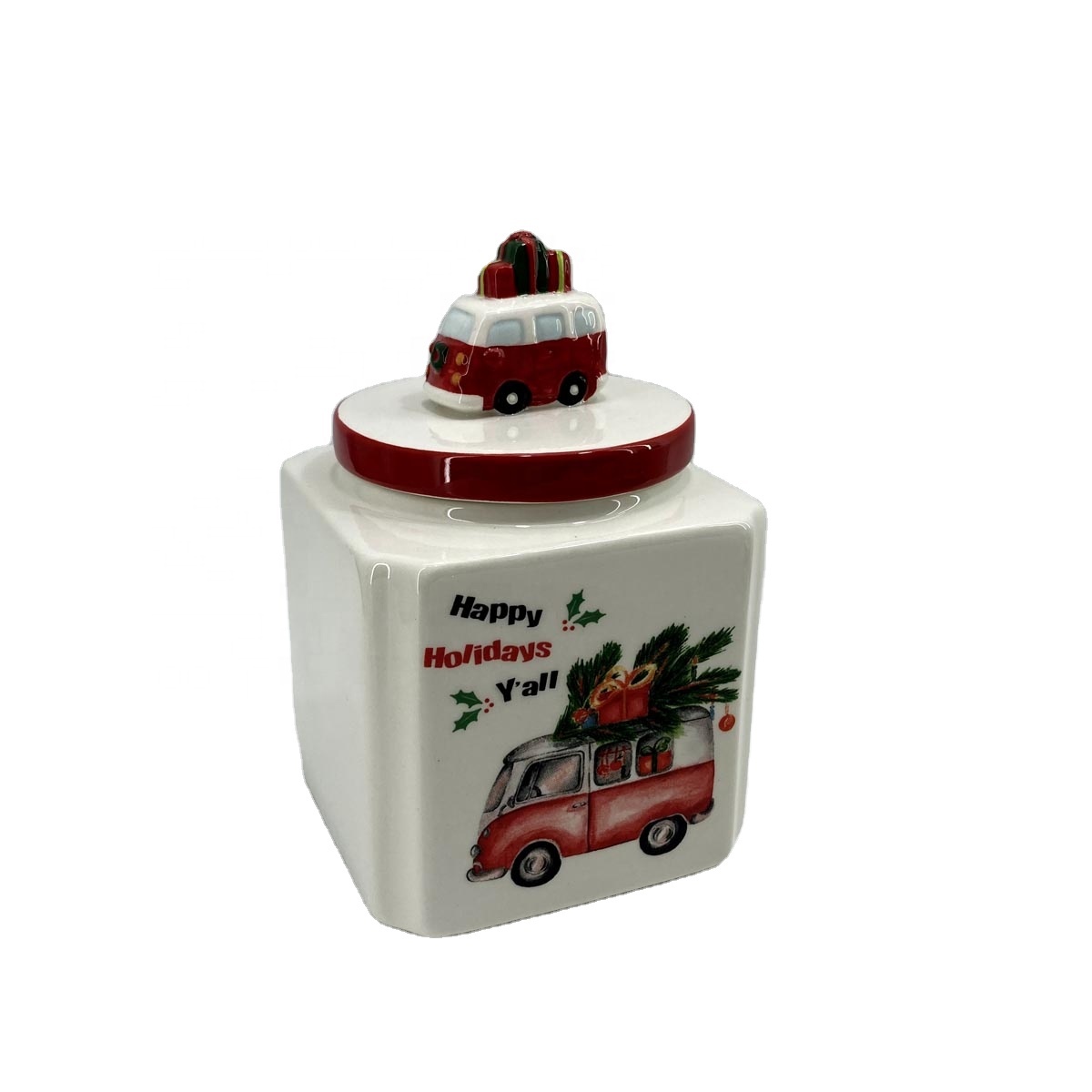 Ceramic truck cookie jar for 2021 Christmas decoration