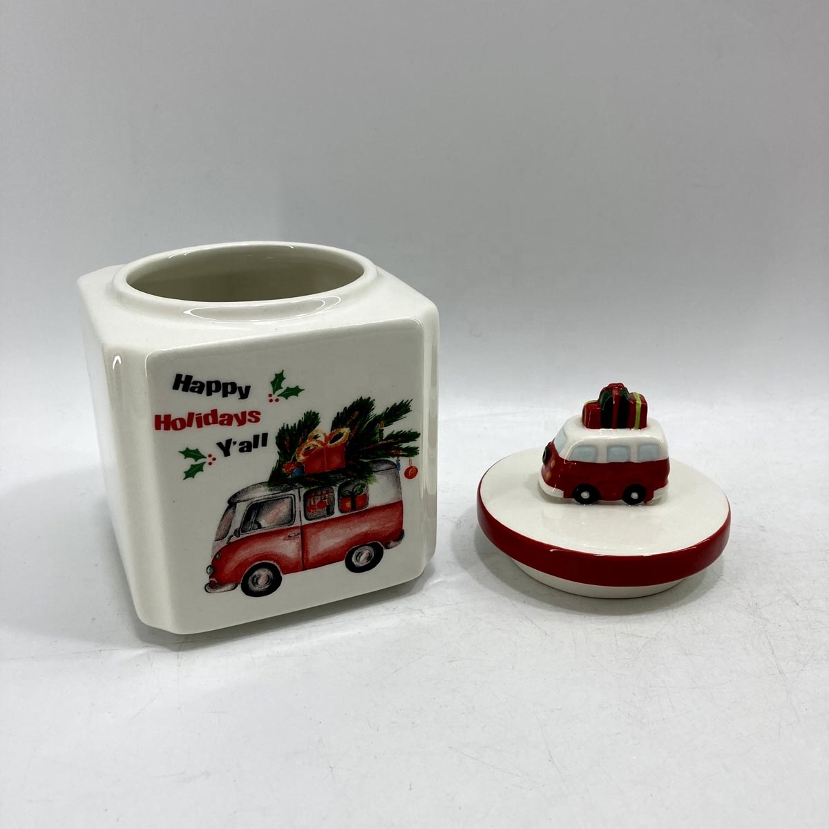 Ceramic truck cookie jar for 2021 Christmas decoration