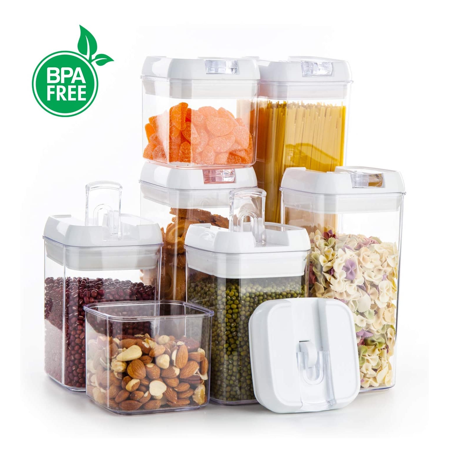 Cereal Storage Container Set BPA Free Plastic Airtight Food Storage Containers 135.2 fl oz for Cereal Snacks and Sugar