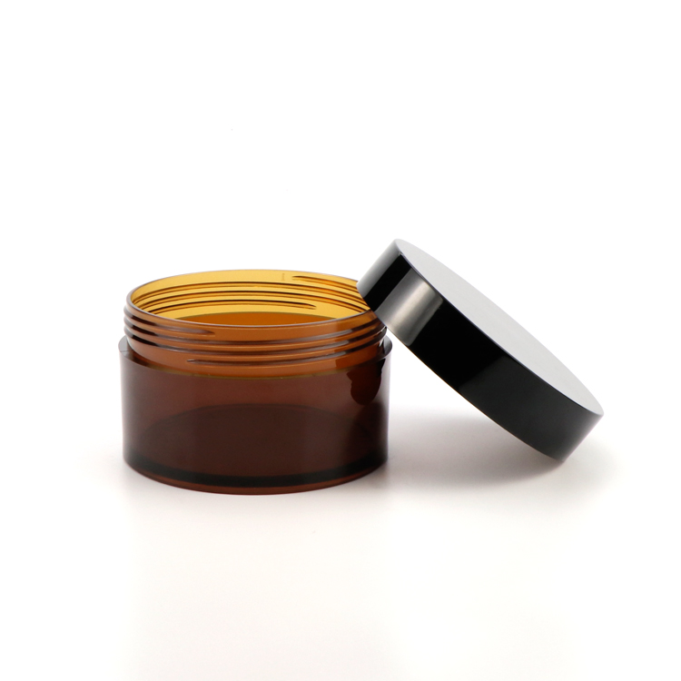 Cheap 1 1.7 5 fl oz  80g empty wide mouth straight sided container cosmetic amber pet jar for body butter cream
