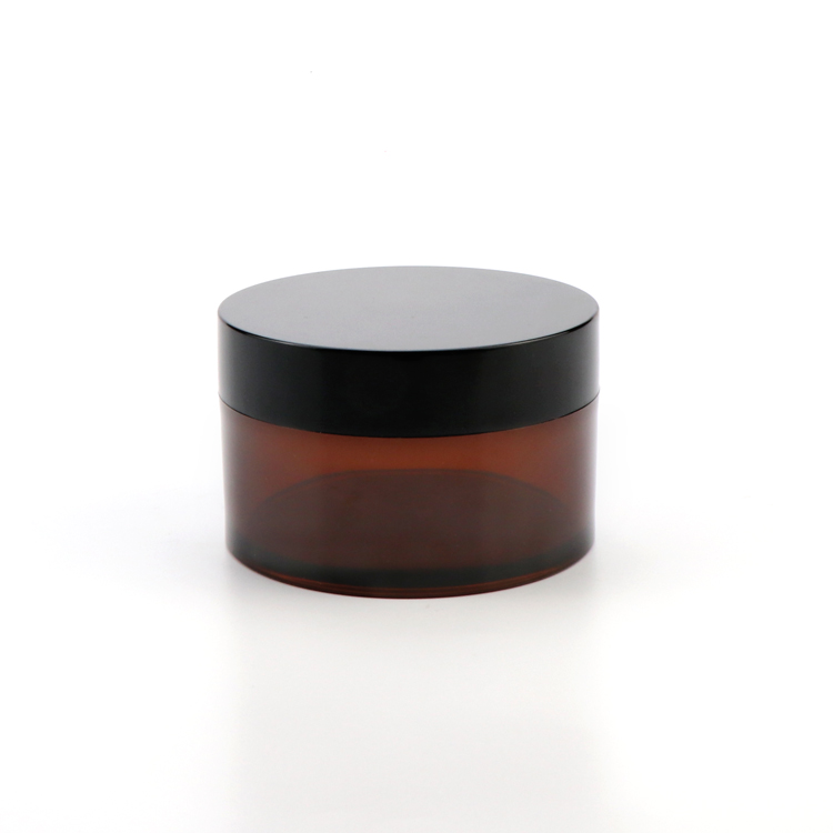 Cheap 1 1.7 5 fl oz 80g empty wide mouth straight sided container cosmetic amber pet jar for body butter cream