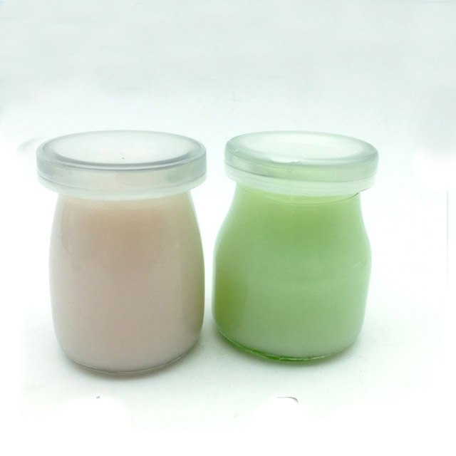 Cheap 100ml 150ml 200ml clear pudding glass jar with plastic lid