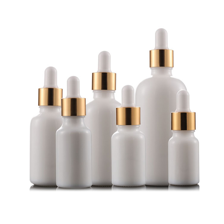 Cheap 15ml 20ml 30ml 50ml White Natural Ceramic Cosmetic Milky Serum Dropper Bottle with Silver Cap for Essential oil