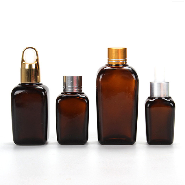 Cheap 20ml 30ml 50ml 100ml glass dropper bottle amber square spray bottles