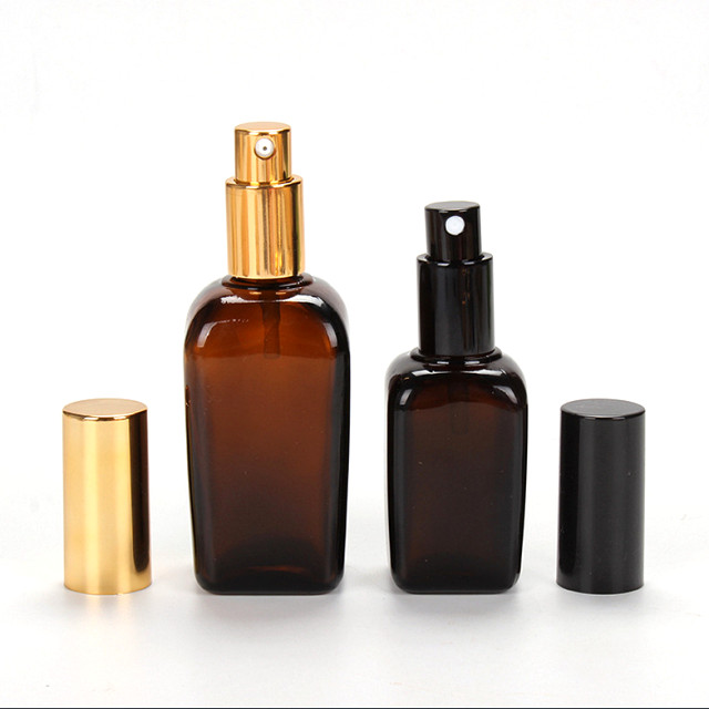 Cheap 20ml 30ml 50ml 100ml glass dropper bottle amber square spray bottles