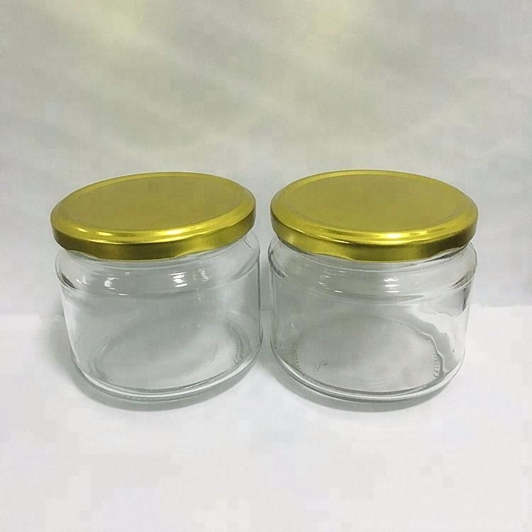 Cheap 300ml glass strawberry jam jar with 82mm metal twist off cap wholesale