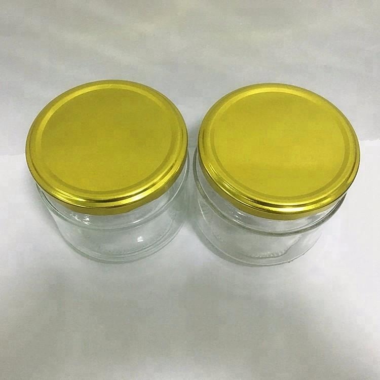 Cheap 300ml glass strawberry jam jar with 82mm metal twist off cap wholesale