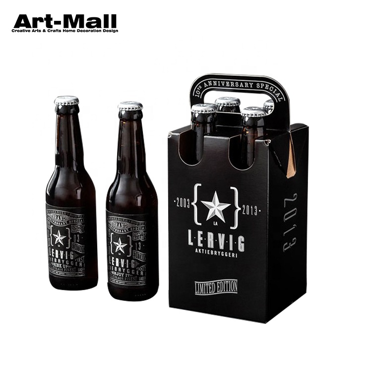 Cheap 330ml empty glass black beer bottle