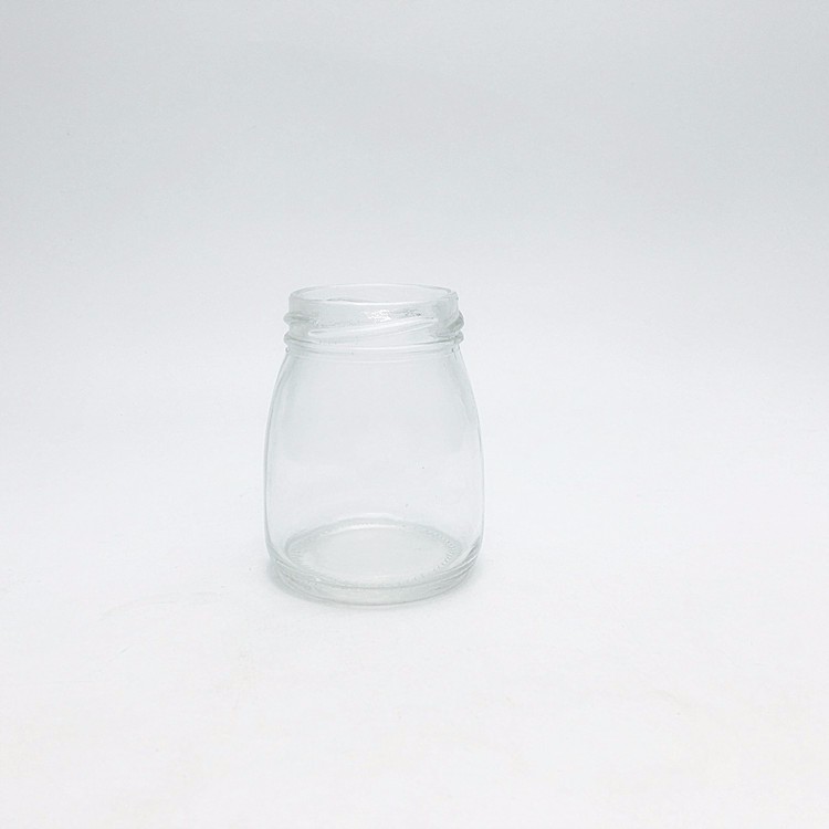 Cheap 4oz mini clear 100ml airtight recycled empty glass pudding yoghurt dessert jars stash jar with black metal lid wholesale