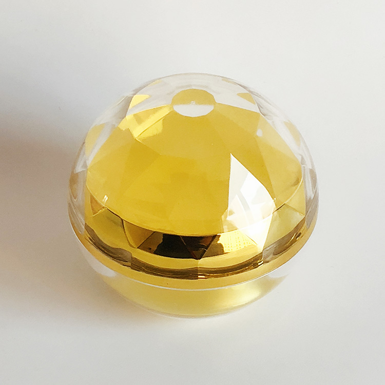 Cheap Acrylic Plastic Crystal Ball Cosmetics Containers And Packaging Gold