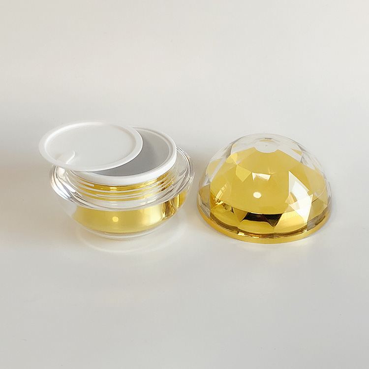 Cheap Acrylic Plastic Crystal Ball Cosmetics Containers And Packaging Gold