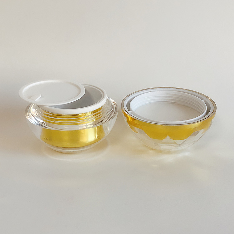 Cheap Acrylic Plastic Crystal Ball Cosmetics Containers And Packaging Gold