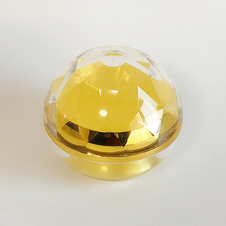 Cheap Acrylic Plastic Crystal Ball Cosmetics Containers And Packaging Gold