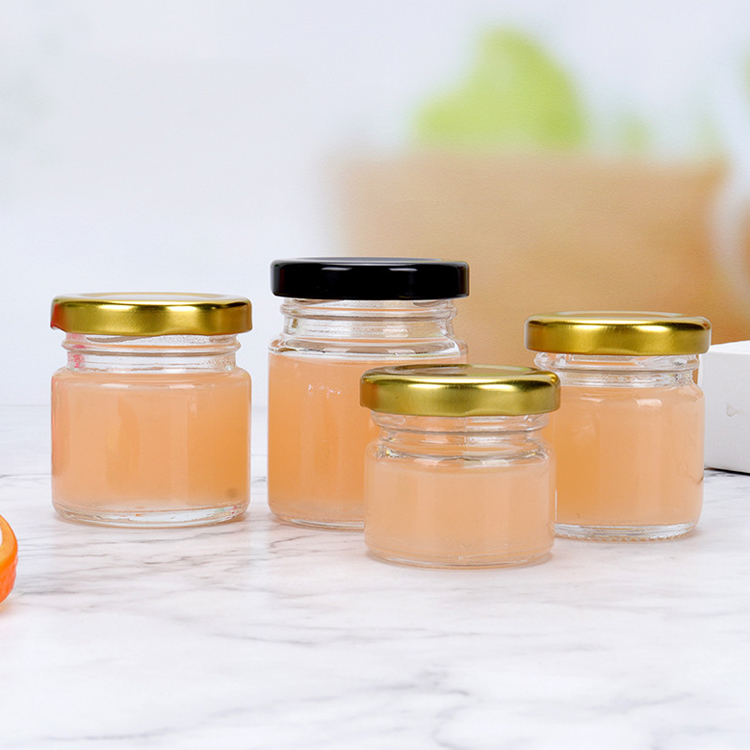 Cheap Clear 30g 50g Mini Small Jam Empty Glass Jars with lids Round Shape Bee Honey Jars with Twist Off