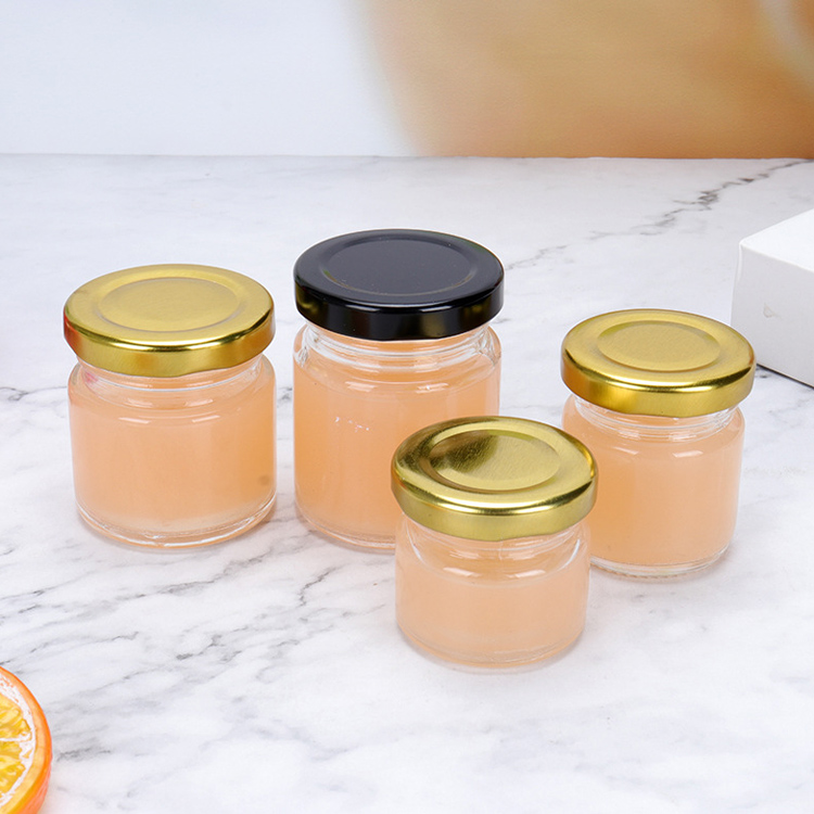 Cheap Clear 30g 50g Mini Small Jam Empty Glass Jars with lids Round Shape Bee Honey Jars with Twist Off
