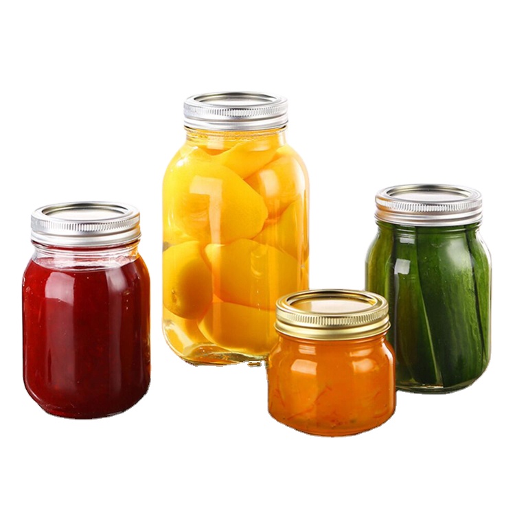 Cheap Clear Mason Glass Jars 5oz 8oz 10oz 12oz 16oz 33oz Empty recycled glass jars wholesale storage for jam honey sauce food