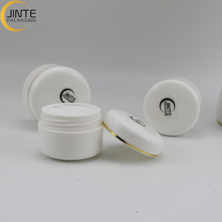 Cheap Empty 30ml 50ml 100ml 200ml 250ml White PP Double Wall Cream Jar With Rim Decoration