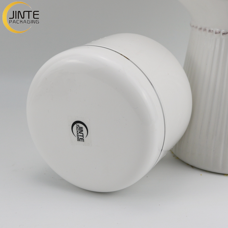 Cheap Empty 30ml 50ml 100ml 200ml 250ml White PP Double Wall Cream Jar With Rim Decoration