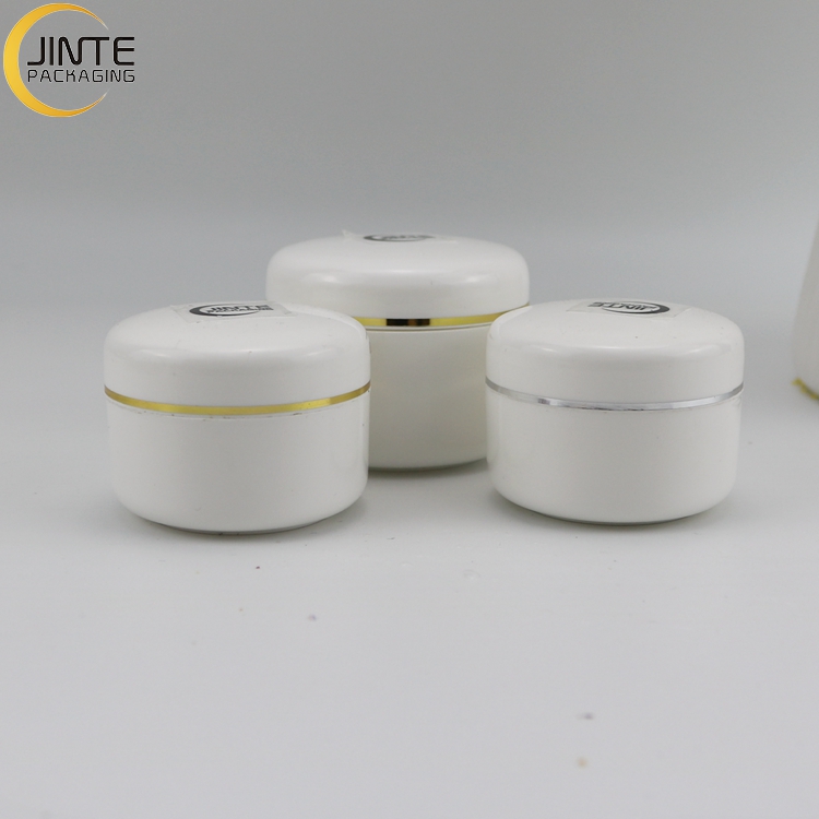 Cheap Empty 30ml 50ml 100ml 200ml 250ml White PP Double Wall Cream Jar With Rim Decoration