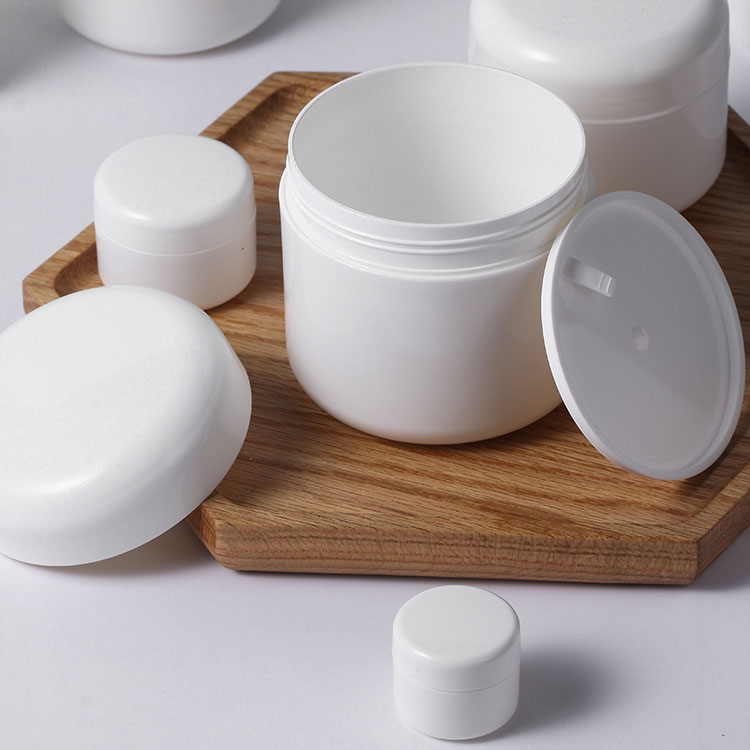 Cheap Empty White 200ml 250ml double wall cream jar PP Plastic Cream Jar