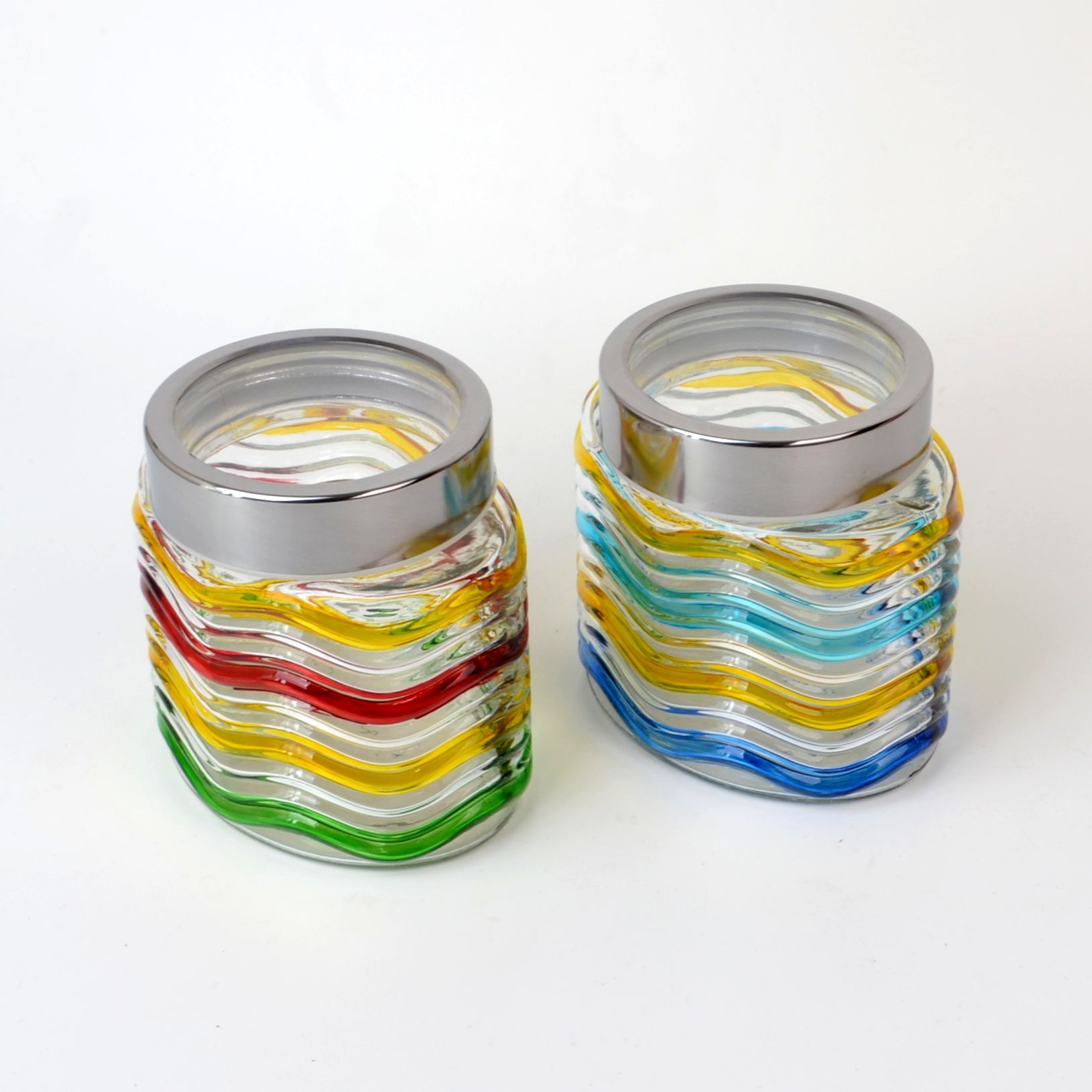 Cheap Hand Painted Coffe Super Food Storage Jar Jars Glass with metal closure