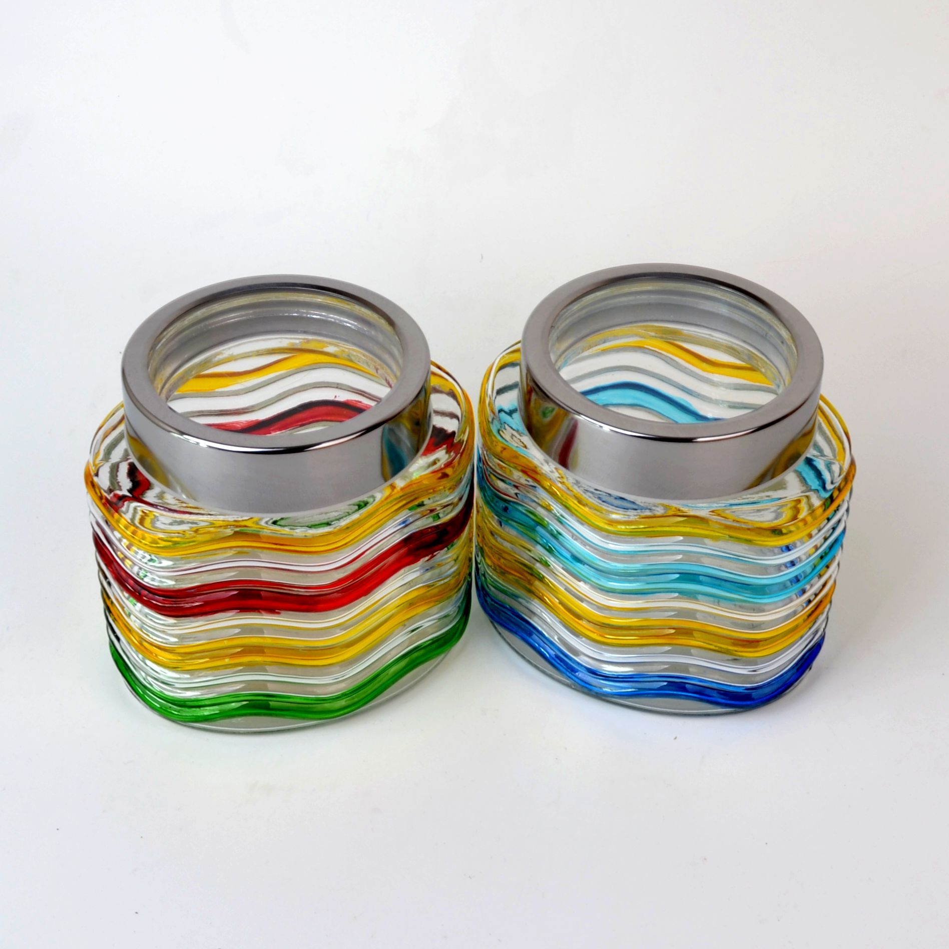 Cheap Hand Painted Coffe Super Food Storage Jar Jars Glass with metal closure