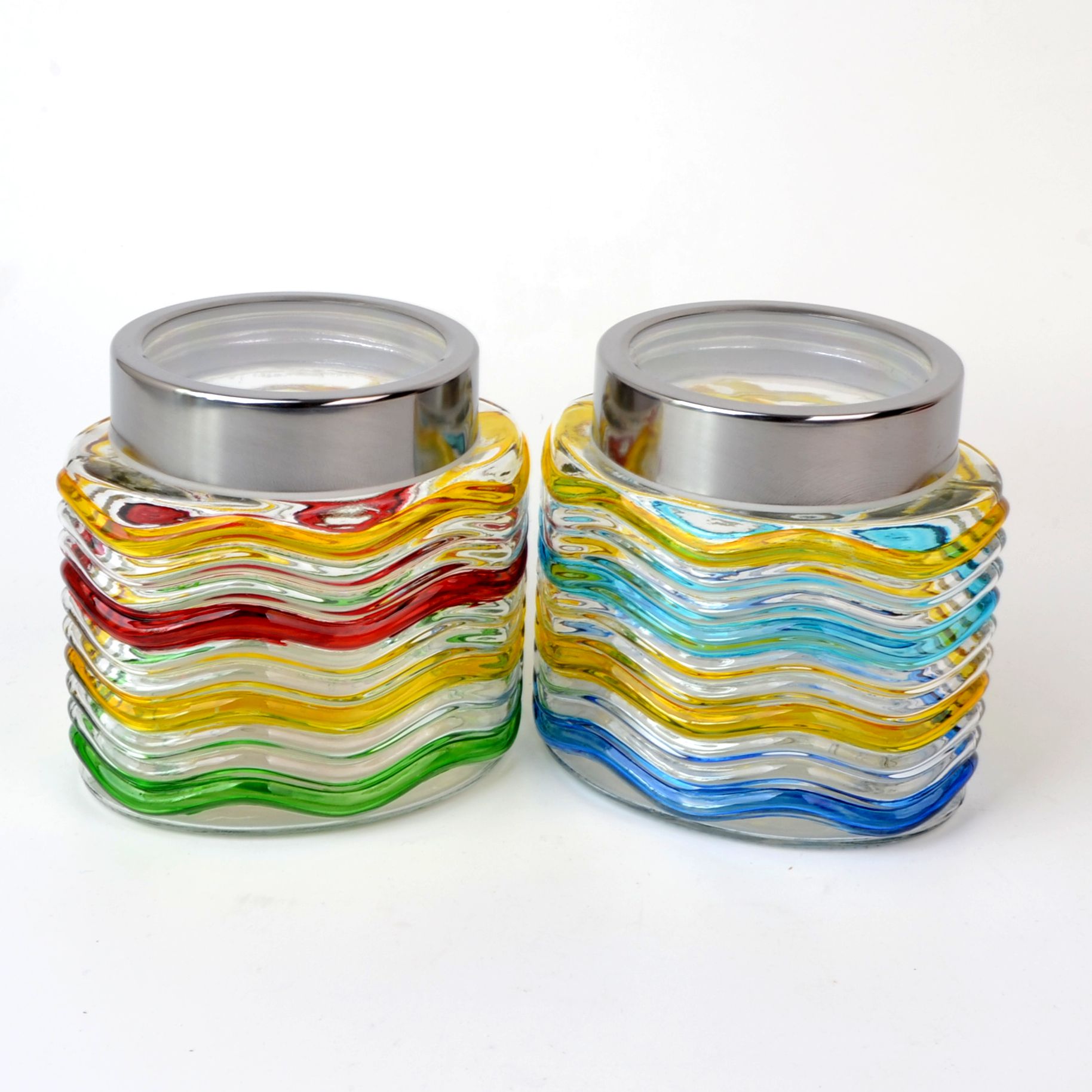 Cheap Hand Painted Coffe Super Food Storage Jar Jars Glass with metal closure