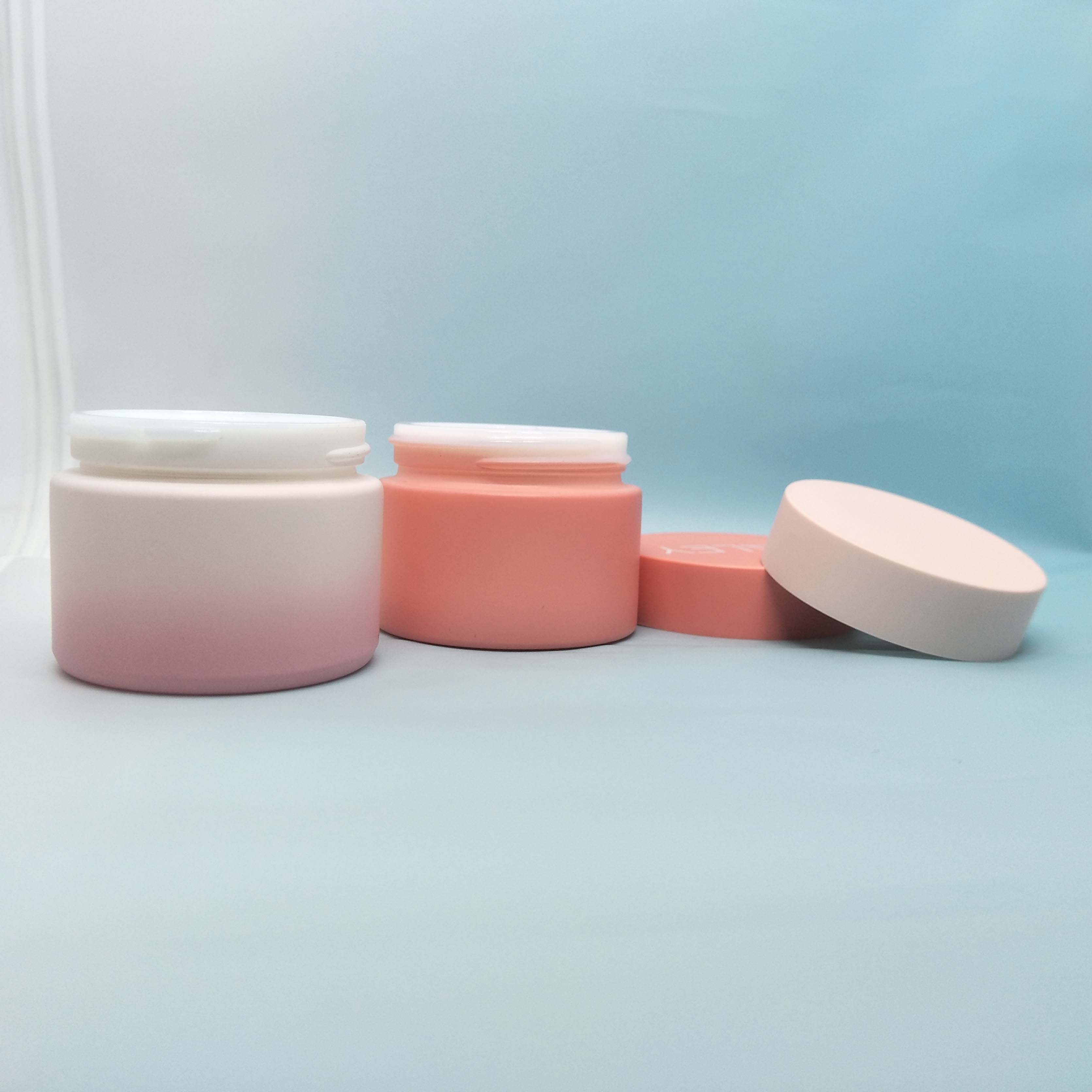 Cheap Matte pink Opal white Ceramic cosmetic cream jar 50g 60g 100g
