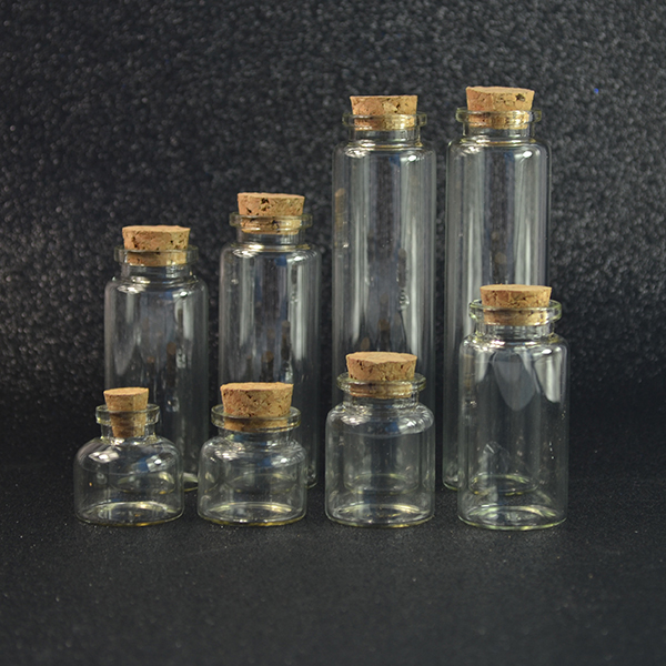 Cheap Mini Clear Wishing Message Glass Bottles Vials With Cork Small jar