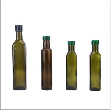 Cheap Price 100ml 250ml 500ml 750ml 1L Clear Square olive oil glass bottle with lid Glass