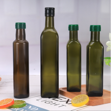 Cheap Price 100ml 250ml 500ml 750ml 1L Clear Square olive oil glass bottle with lid Glass