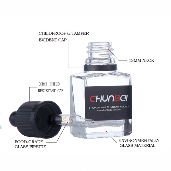 Cheap Price 10ml 15ml 30ml frosted glass dropper square glass bottle with dropper cap