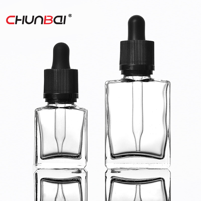 Cheap Price 10ml 15ml 30ml frosted glass dropper square glass bottle with dropper cap