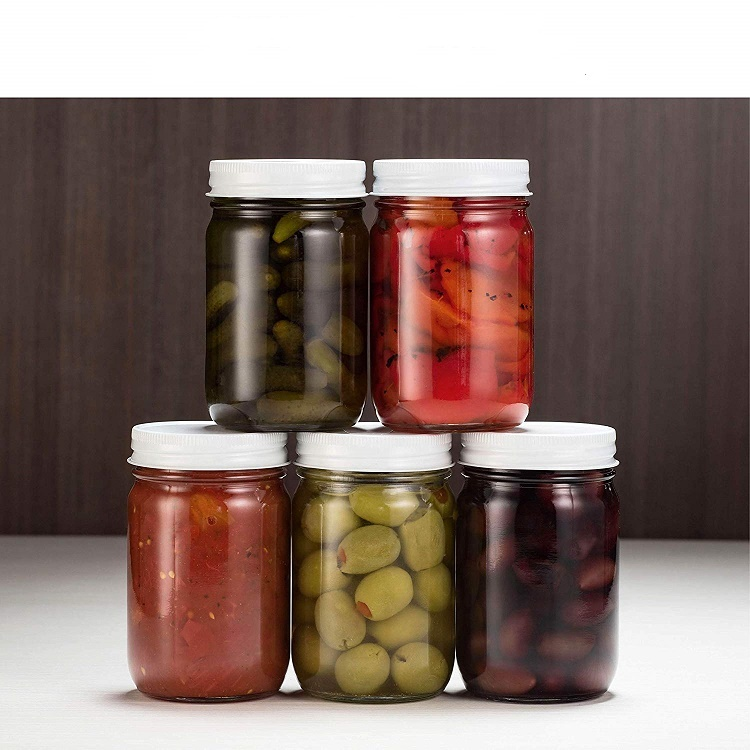 Cheap Price 8oz 16oz Metal Lid Wide Mouth Food Grade Glass Mason Canning Jars For Storage