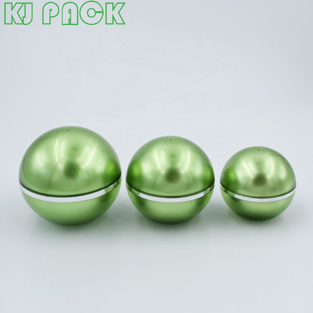 Cheap Price Ball shape Acrylic plastic empty gold cosmetic face cream jar with inner lid In stock