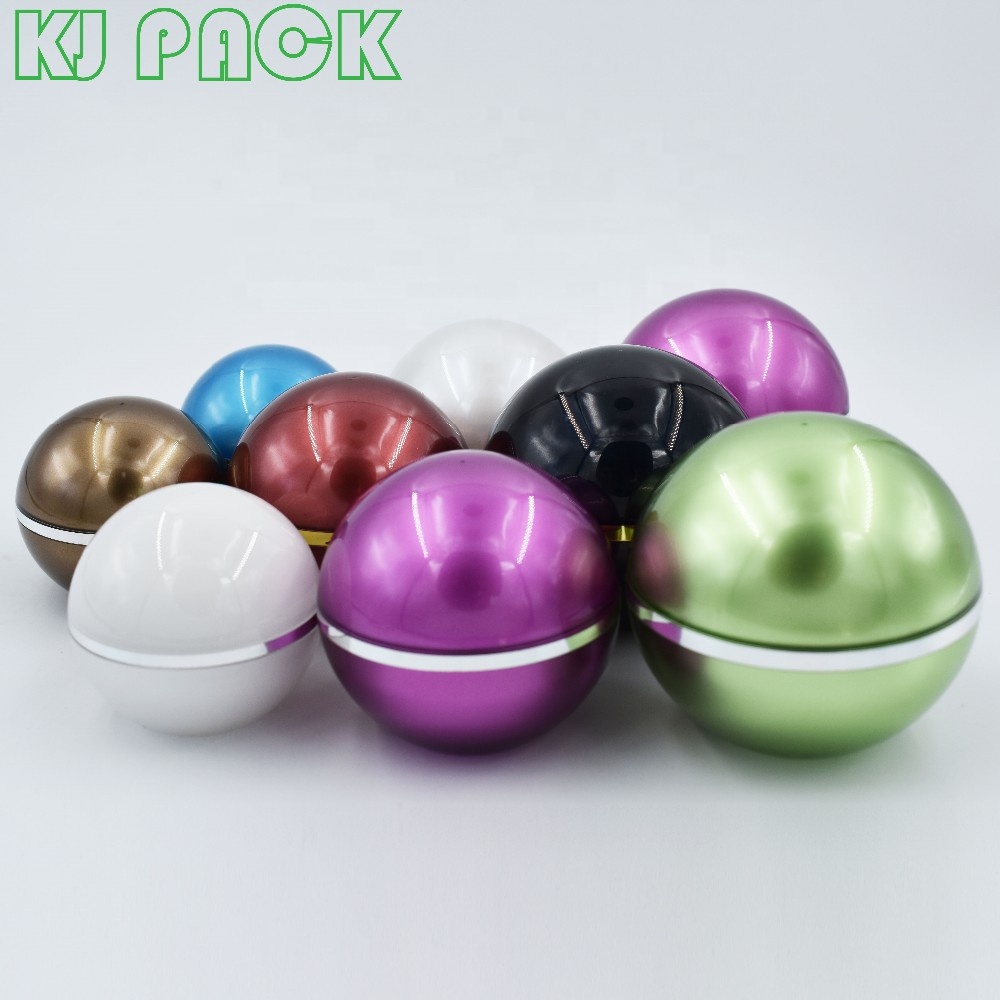 Cheap Price Ball shape Acrylic plastic empty gold cosmetic face cream jar with inner lid In stock