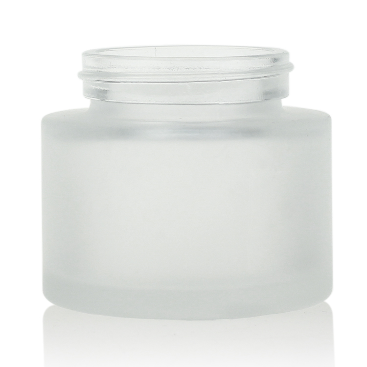 Cheap Price Frosted Glass Cream Container Cosmetic Jar 50g With Luxury Acrylic Gold Lid