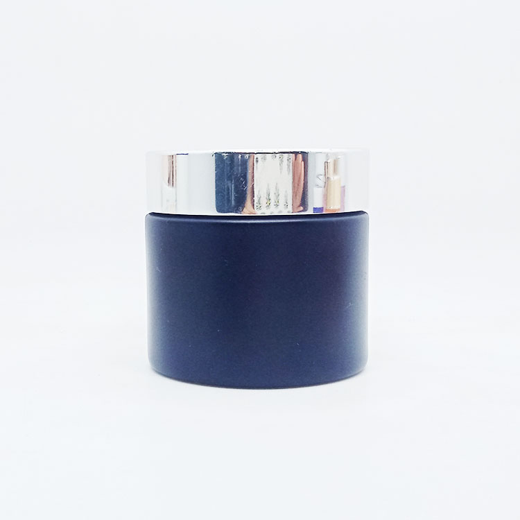 Cheap Price Skin Care Cream Jar 30g 50g 100g purple Glass Cosmetic Jar with aluminum sliver Lid