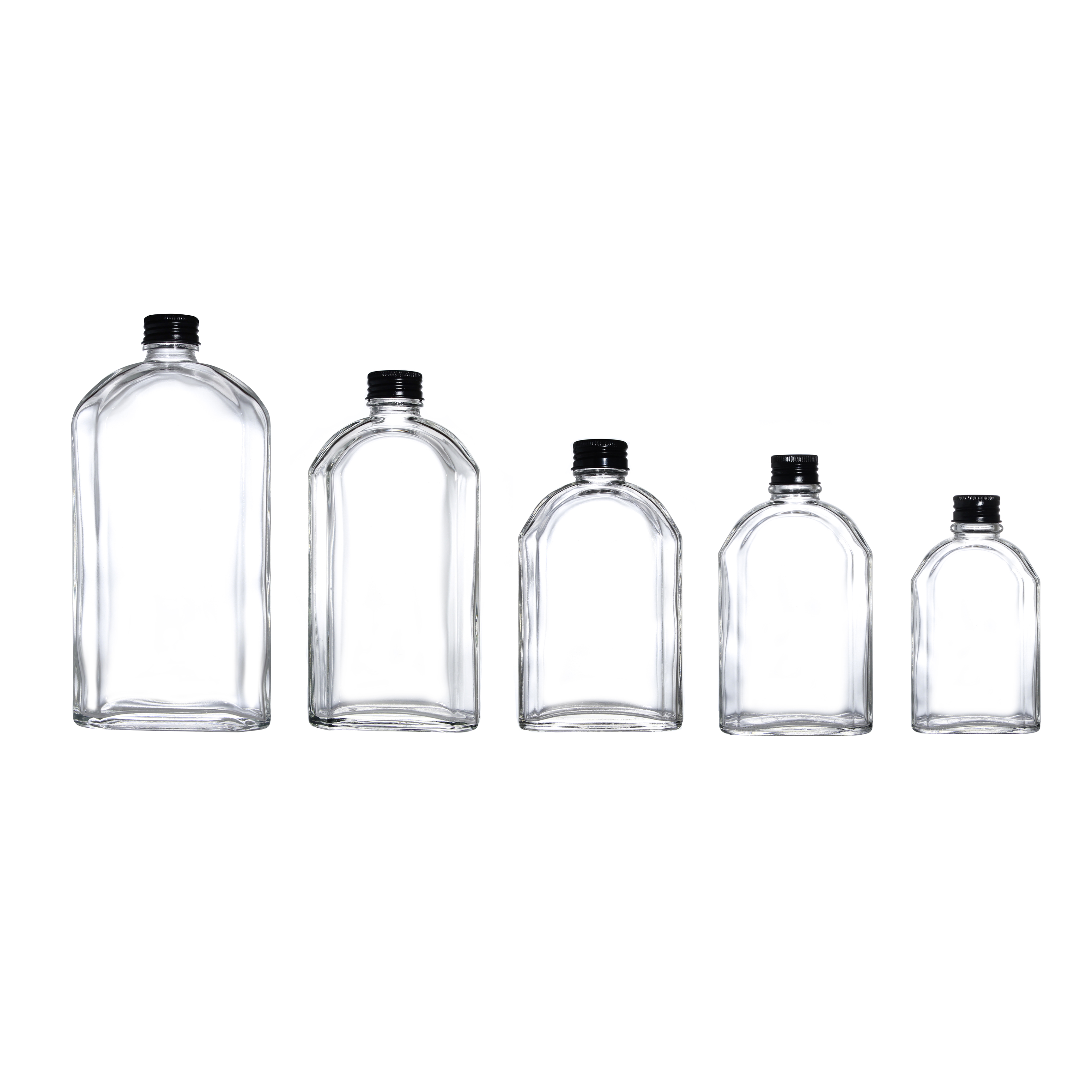 Cheap Price Square Flat Flask Glass Bottle Cold Brew Coffee Bottle 100ml 200ml With Metal Screw Cap