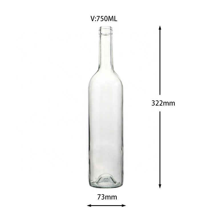 Cheap Price Standard 0.75L 750 ml Empty Blue Green Liquor Glass Bordeaux Wine Bottle