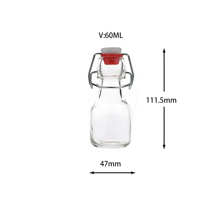 Cheap Round 60 ml 2oz Empty Glass Bottles With Caps Beverage Juice Bottle