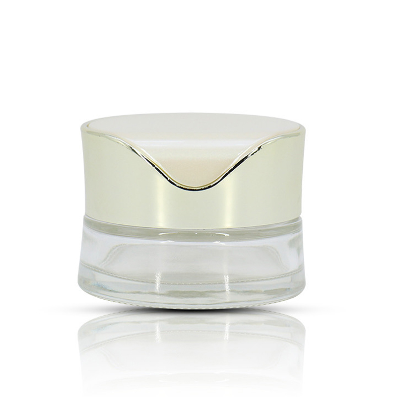 Cheap Skincare Packaging Gold Lid Luxury 30g Cosmetic Glass Jar