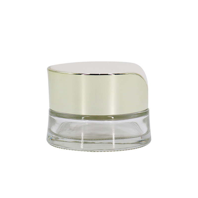 Cheap Skincare Packaging Gold Lid Luxury 30g Cosmetic Glass Jar