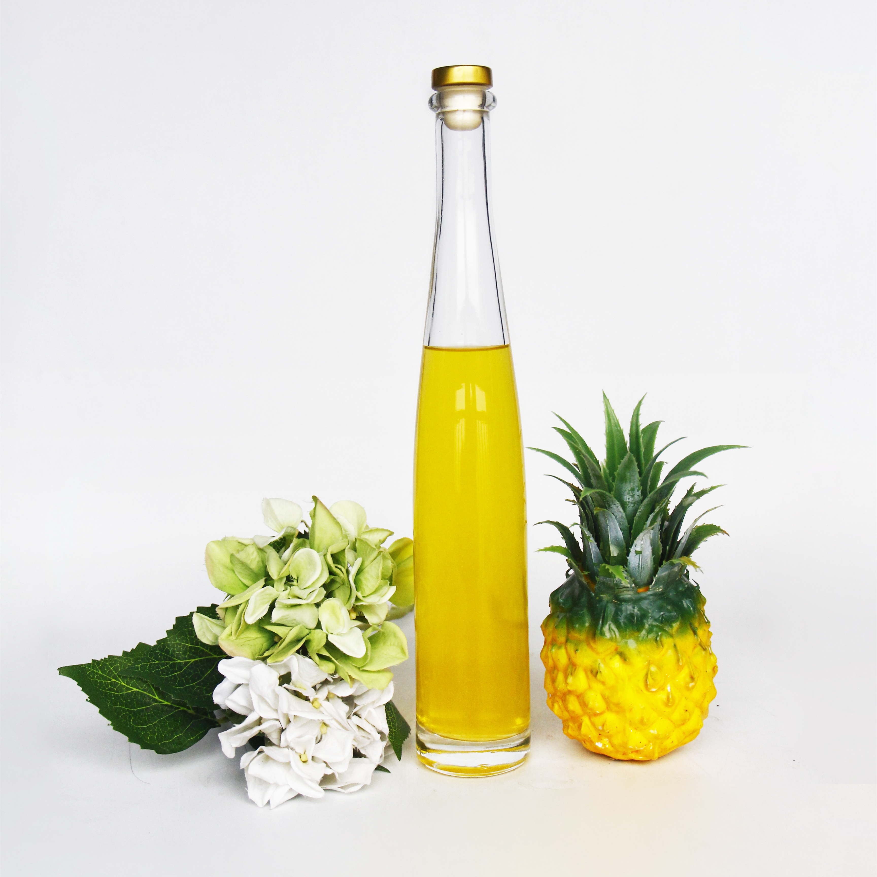 Cheap Transparent Round Shape Glass Wine Bottle 385ml