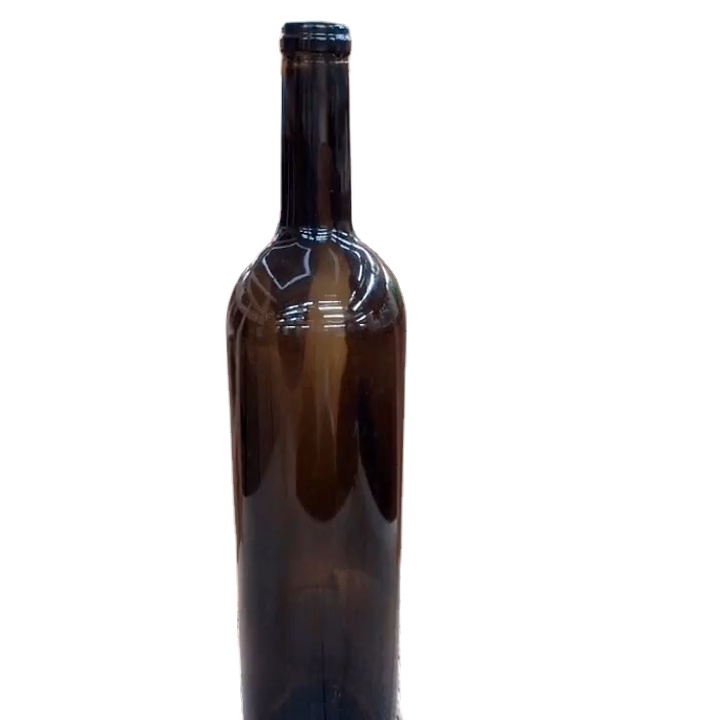 Cheap Transparent Round shape 750ml glass wine bottle