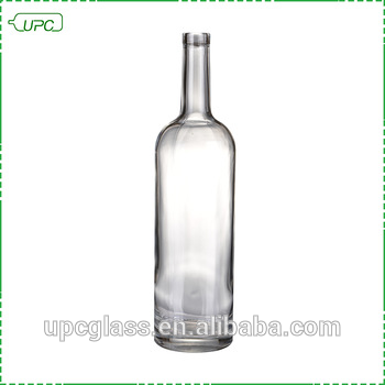 Cheap Transparent Round shape 750ml glass wine bottle
