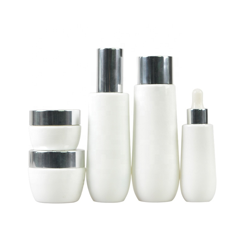 Cheap White Opal Cosmetic Bottle And Jars Family Set