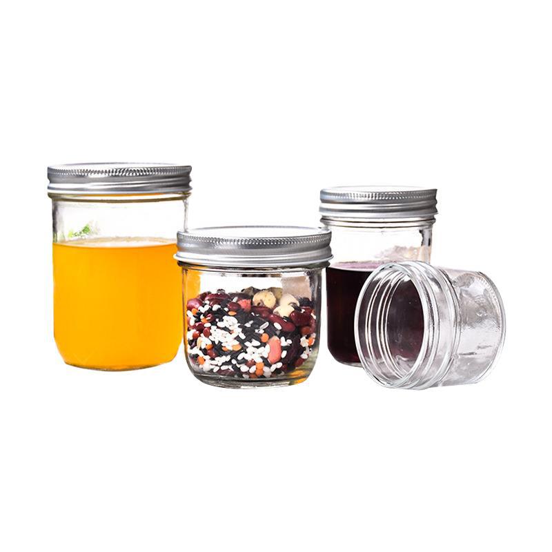 Cheap Wholesale 4 oz  8 oz  12 oz Wide Mouth Size Quilted Glass Canning Jar With Sliver Lids for Jam Jelly Muth Honey