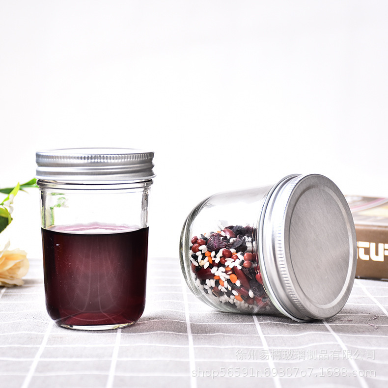 Cheap Wholesale 4 oz 8 oz 12 oz Wide Mouth Size Quilted Glass Canning Jar With Sliver Lids for Jam Jelly Muth Honey
