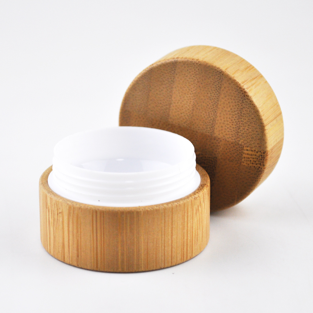 Cheap and fine 10ml 20ml 30ml 50ml 100ml plastic bamboo jar face cream container